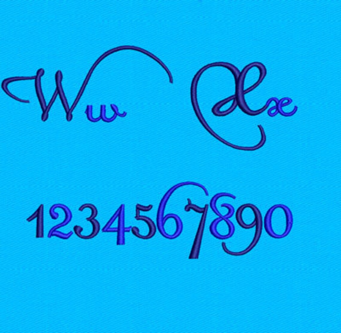 Machine Embroidery design Font with numbers1 Etsy