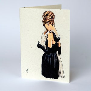 Breakfast at Tiffany's - Audrey Hepburn, lot de 4 cartes recyclées