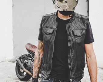 Cool leather vest store