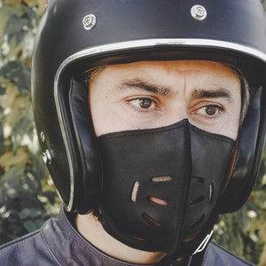 Black Leather Mask Custom Face Leather Mask Motorcycle Mask - Etsy