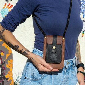 Leather Pocket Bag, Minimalist Phone Purse, Crossbody Phone Bag, Purse ...