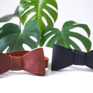 mens leather bow tie