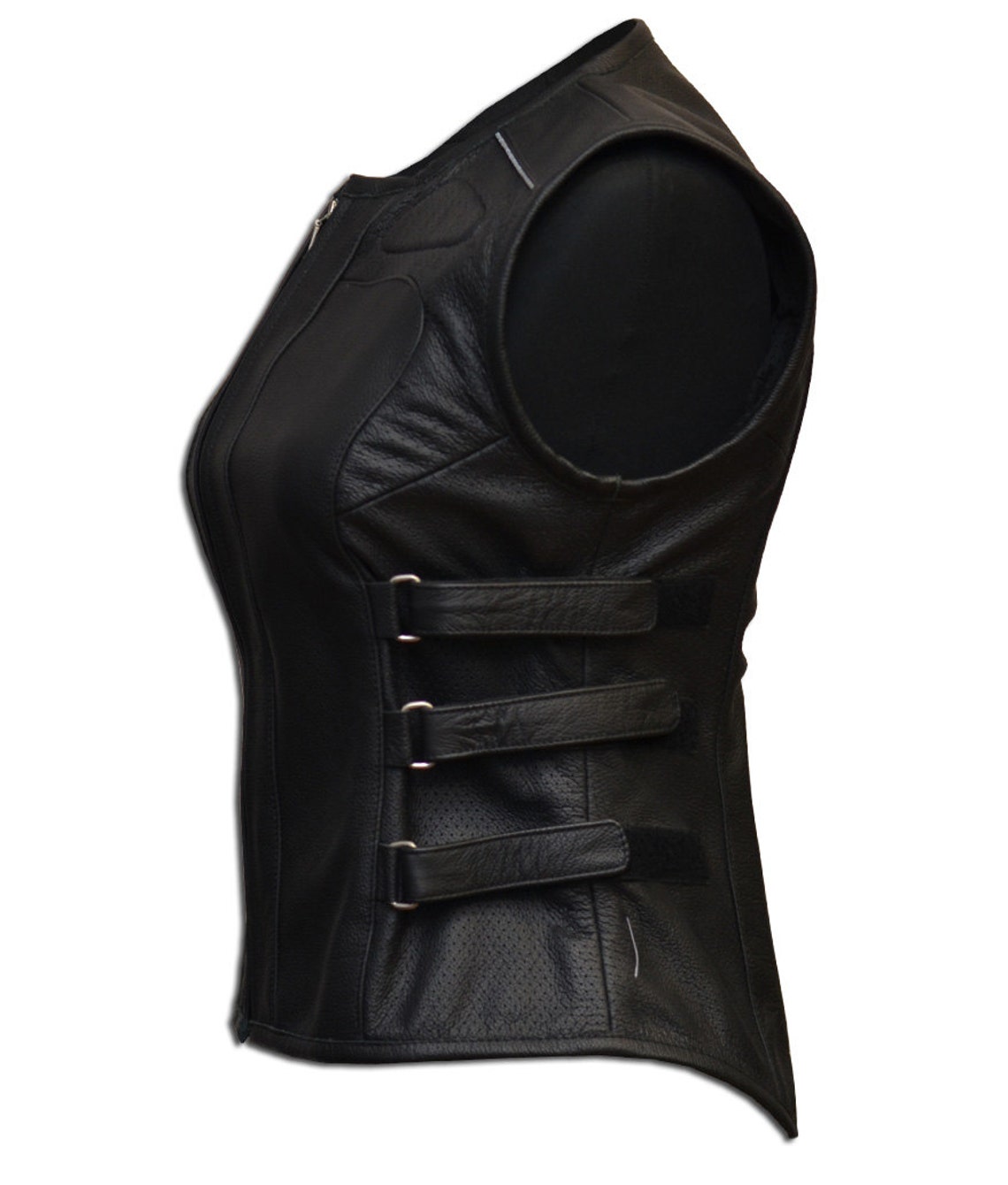 Leather vest women motorcycle leather vest Biker leather | Etsy