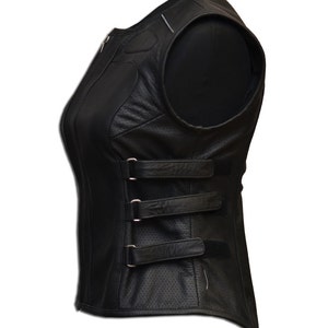Leather vest women, motorcycle leather vest, Biker leather vest, Motorcycle leather vest by Fashion Racing, Custom leather vest, MC vest image 5