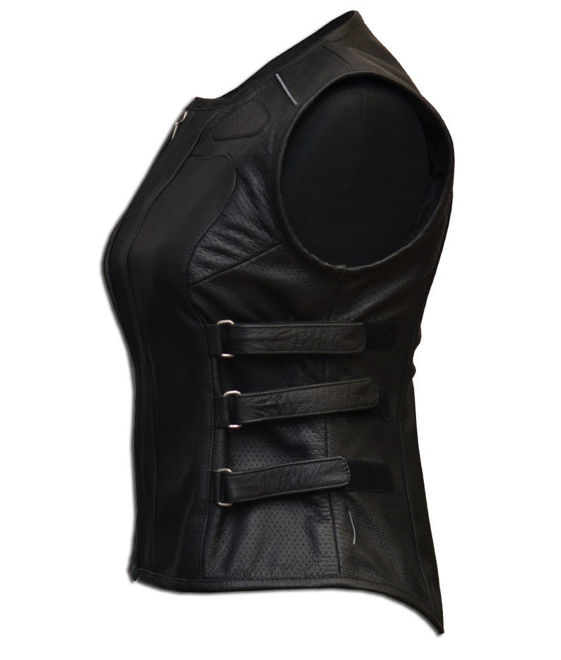 Leather vest women, motorcycle leather vest, Biker leather vest, Motorcycle leather vest by Fashion Racing, Custom leather vest, MC vest image 5