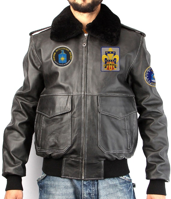 Items similar to Leather bomber jacket patches black on Etsy