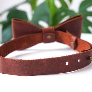 mens leather bow tie