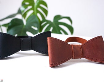 Leather bow tie / Groomsman bow tie / wedding leather bow tie / black leather bow tie / brown leather bow tie / high quality leather gift