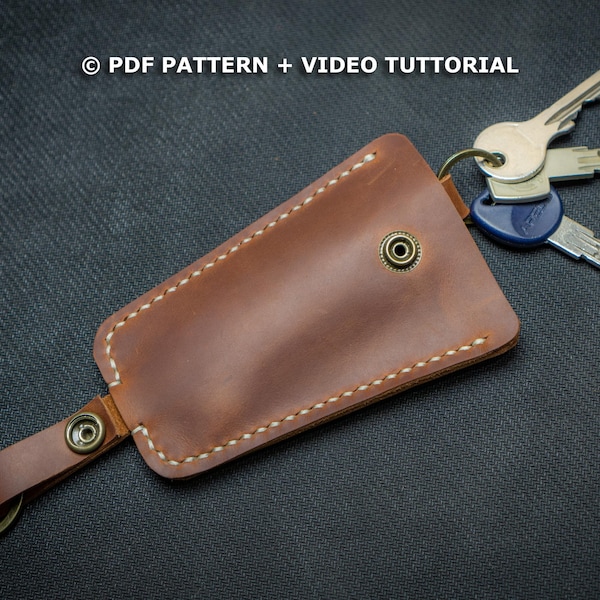 Leather Keychain - PDF Pattern + Video Tutorial | DIY Key Sleeve | Leather key holder PDF Pattern | Key Case Pattern | How to make key cover