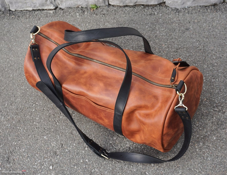 Leather Bag for Men Monogrammed Duffle Bag Personalized Etsy