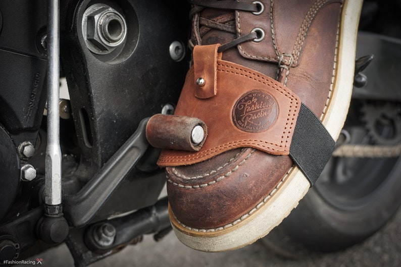 Leather Motorcycle Shifter Boot Protector, Best Motorcycle Shoe Protector, Motorcycle Accessories, Motorcycle Gifts - | FASHION RACING
