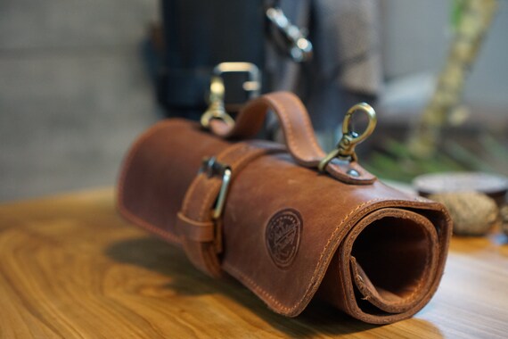 Buy Tool Bag Leather Brown Bicycle Leather Tool Roll Leather