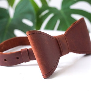mens leather bow tie