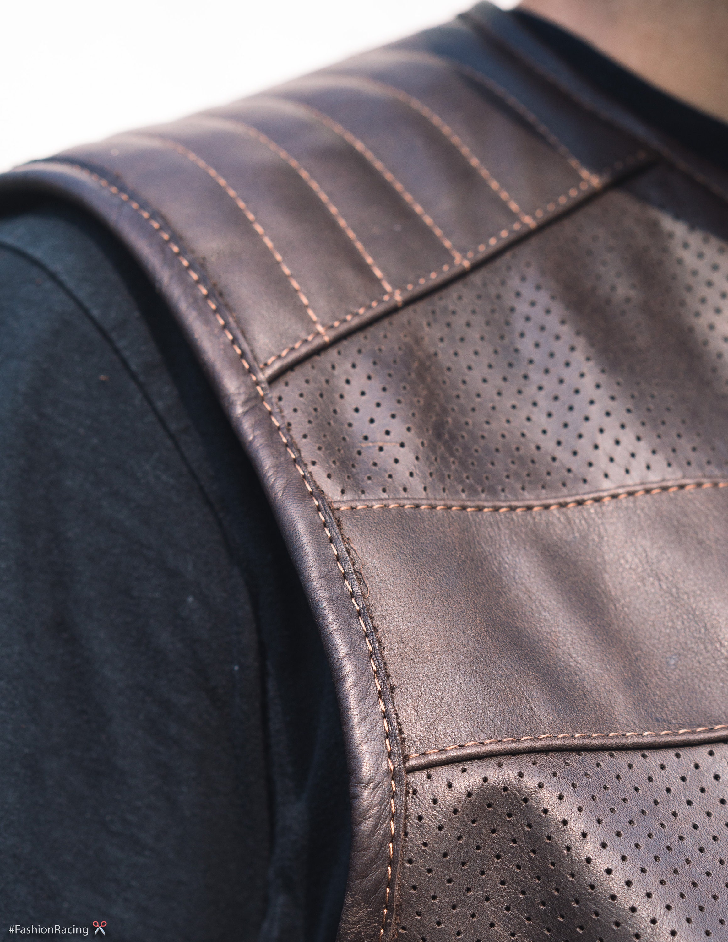 Perforated leather shop vest