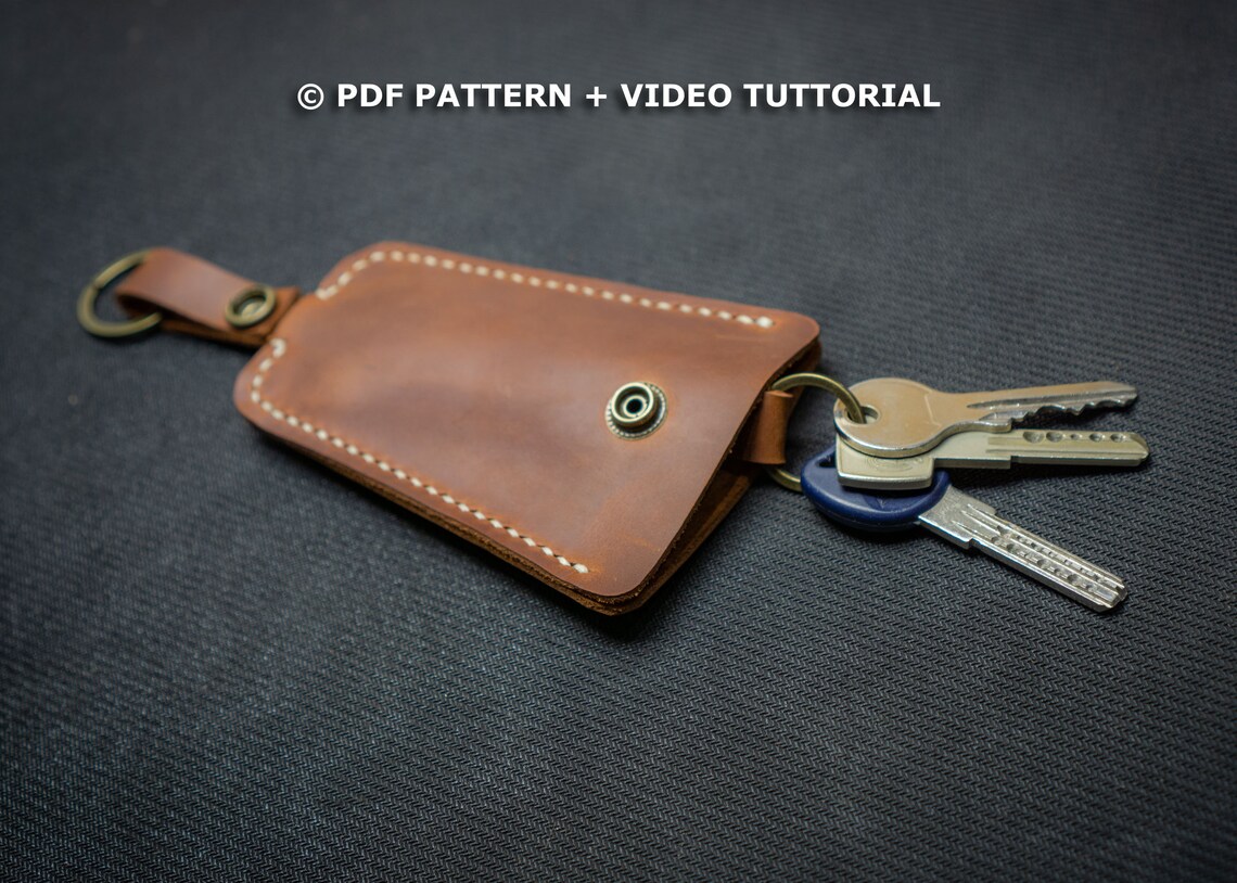 Leather Keychain PDF Pattern Video Tutorial DIY Key Etsy