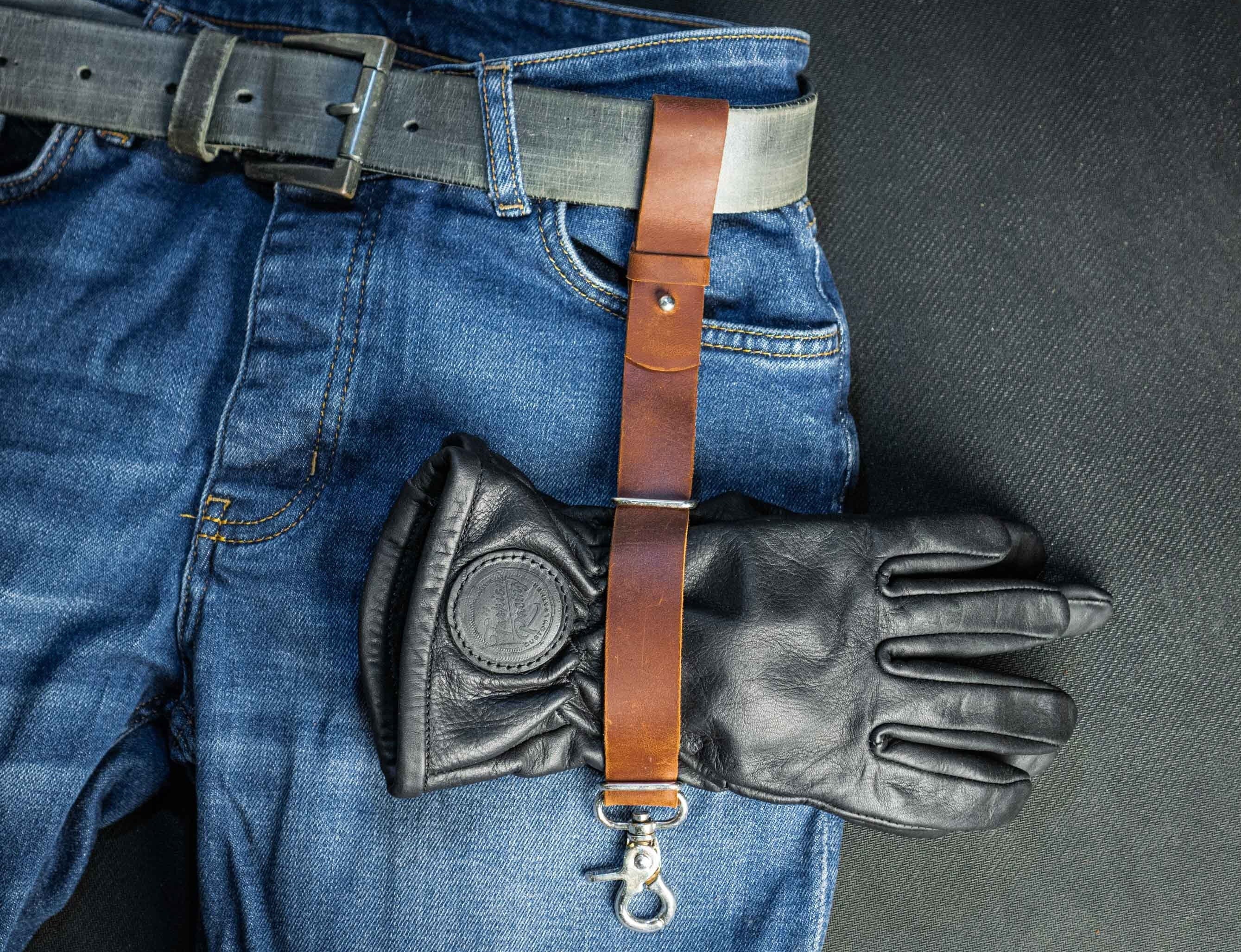 Attache ceinture porte outils en cuir pour pompier