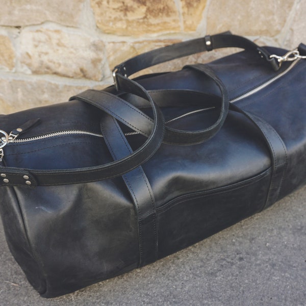 Leather Gym Bag Etsy