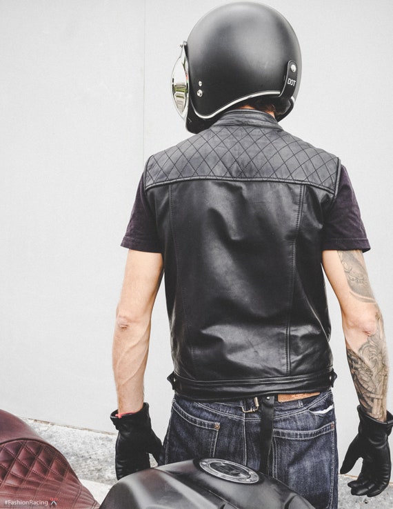 waxed canvas motorcycle vest