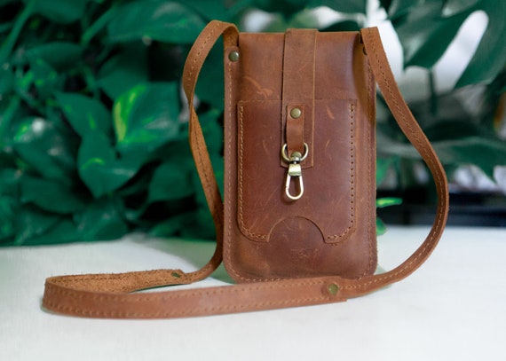 Leather Phone Bag Handcrafted Designer Crossbody Bag -  Denmark