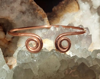 Celtic handmade copper bracelet with spirals - copper jewel - celtic jewel