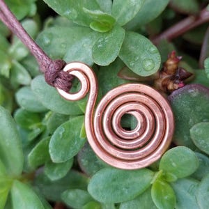 Celtic copper spiral pendant - celtic jewel - copper jewel