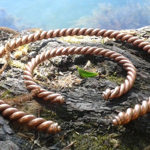 Set of jewellery: Celtic style handmade copper torques and bracelet - copper jewel - celtic jewel