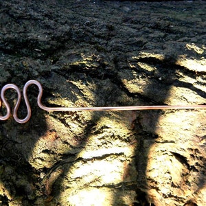 Celtic copper snake hair slide - copper jewel - celtic jewel