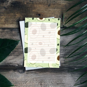 Avocado Printable Letter Writing Paper, Digital Download Fruit Lined ...