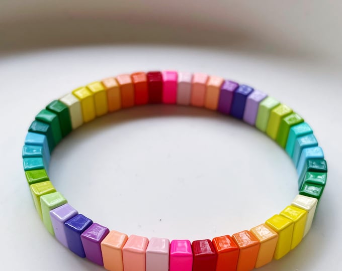 Bracelet metal beads colorful “JUNE”