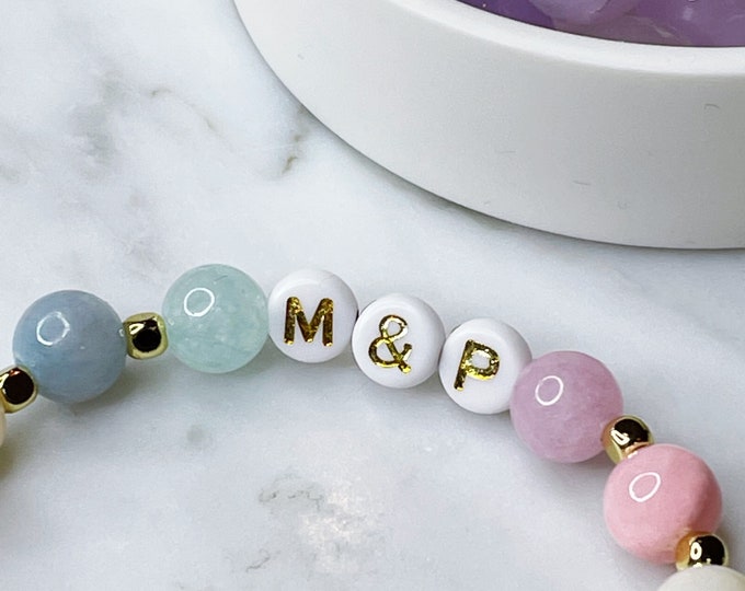 Bracelet customizable IVY gemstone beads by April & Cloud