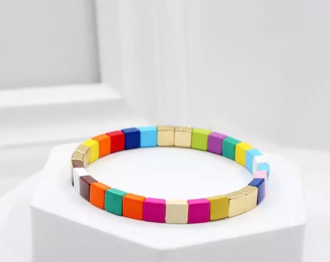 COLOR THERAPY Armband aus  emaillierten Metallperlen