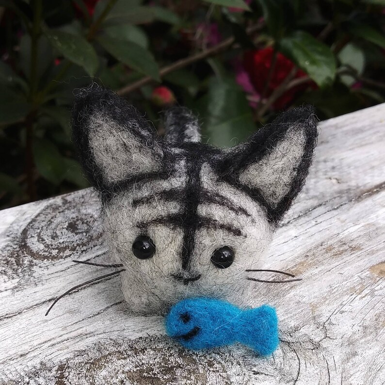 Handmade wool tabby cat kitten Etsy