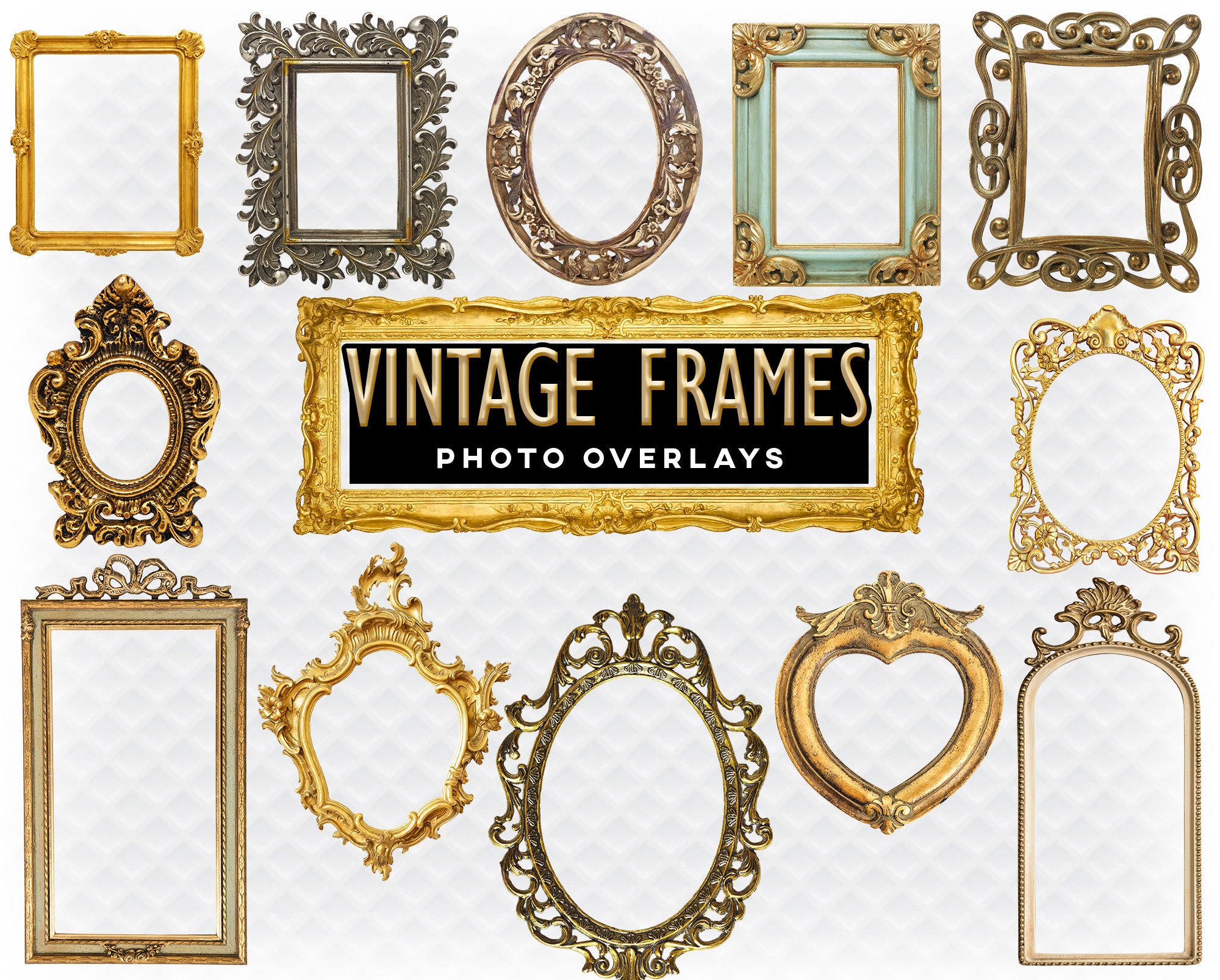 Vintage Frames Photo Frame - 30 High Quality Photoshop Photo Overlays For  Photographers, Scrapbook, Clip Art