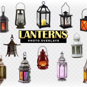 Lanterns Overlay Photoshop Overlays for Photoshop. Digital Scrapbooking. Composite. PNG Lantern Light PNG Lantern Digital Overlay Clipart