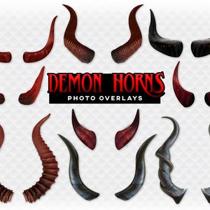 Demon Horns Maleficent Overlay Photoshop Overlays for Photoshop. Digital Scrapbooking. Composite. PNG Devil Horns Digital Overlay Demon Horn