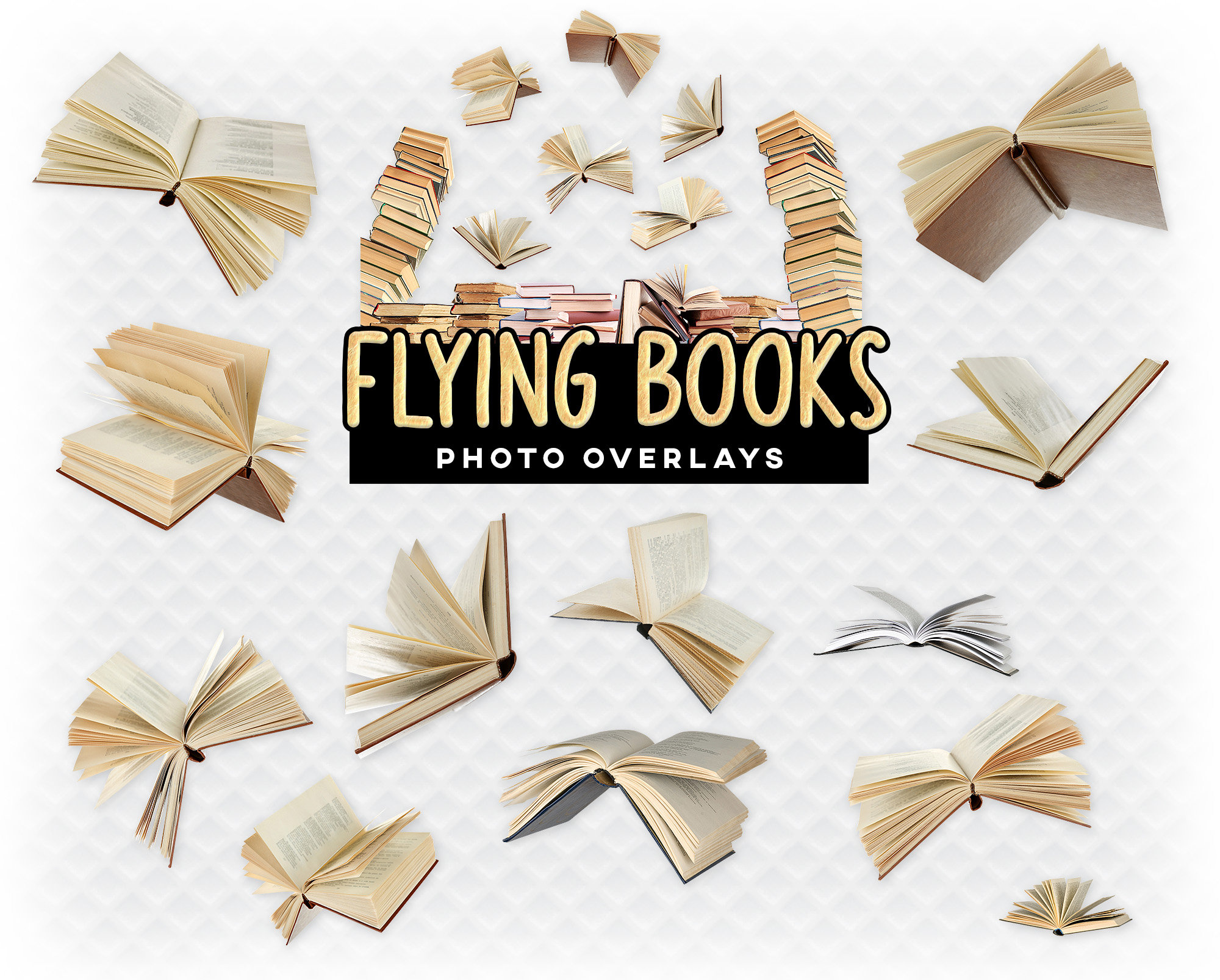 Flying Books Overlay Photoshop Overlays for Photoshop. Digital - Etsy