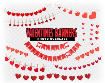 Heart Frames Photoshop Overlays for Photographers, Invitations, Scrapbooking, and More. High Quality Instant Download Valentine&#39;s PNG Hearts