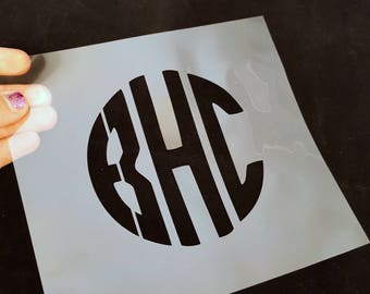 Monogram stencil, DIY stencil, stencil for font, custom monogram stencil, wall art stencil, make your own art supplies, custom initials art