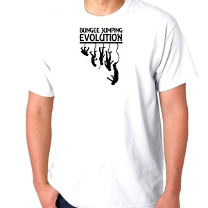 Bungee Jumping Evolution Flying Falling Growth Progress Humor Unisex Premium Short Sleeve T-shirt Tee Top Gift Small - 2XL Free Shipping