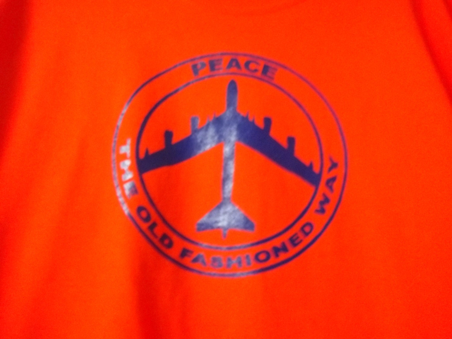 New Peace The Old Fashion Way Airplane Jet Custom Trendy Unisex T-shirt Tee Shirt Small 3XL Free Shipping