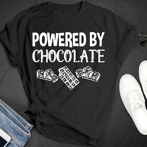 National Chocolate with Almonds Day Powered By   Chocolate Sweet Dessert Food Premium Short Sleeve Unisex T-shirt Tee  Shirt Small - 3XL