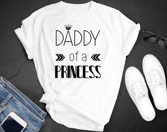 National Father Daughter Take A Walk Day Daddy Of A Princess Crown Premium Short Sleeve Unisex T-shirt Tee Shirt Small 3XL Free Shipping