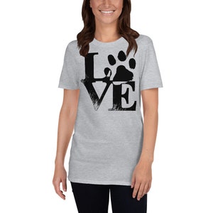 Love Dog Paw Canine Pet Pup Pooch Animal Lover Adopt Short-Sleeve Trendy Premium Unisex T-Shirt Tee Shirt Small - 3XL
