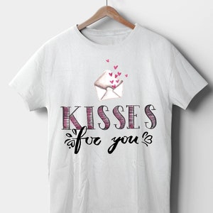 Nova carta mensagem beijos para você coração casais dia dos namorados personalizado premium manga curta unissex camiseta pequena-3xl frete grátis