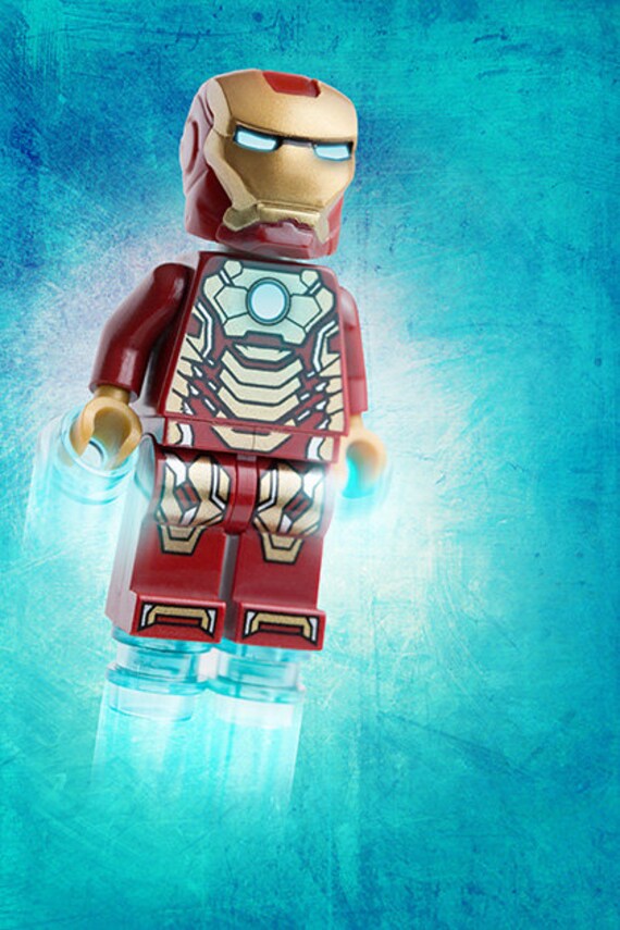 Lego Iron Man Poster Wall Art Custom Made Kids Room Decor Photo Art Gifts