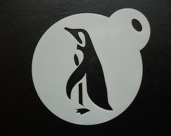 Penguin and Heart Stencil A4//A5//A6