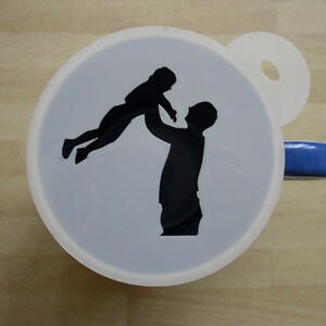 Unique bespoke new 100mm father and child craft and coffee stencil