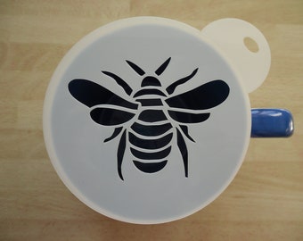 Unique bespoke new 100mm bee image craft and coffee stencil