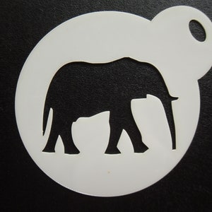 Unique bespoke new 60mm elephant walking cookie, craft & face painting stencil