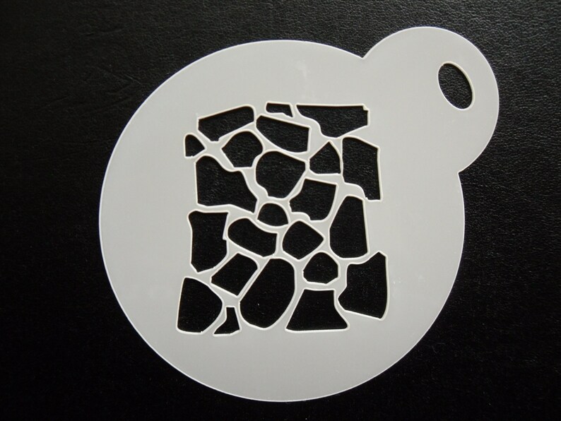 Unique bespoke new 60mm giraffe pattern cookie, craft & face painting stencil image 1